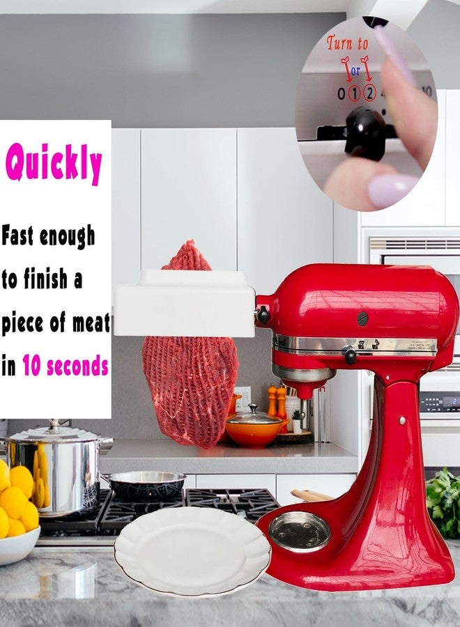 ABTER 【PLUS】Meat Tenderizer for All KitchenAid Household Stand Mixers- Mixers Accesssories Attachment with Stainless Steel Gears, White【Improved Extended New Version】 - Image 5