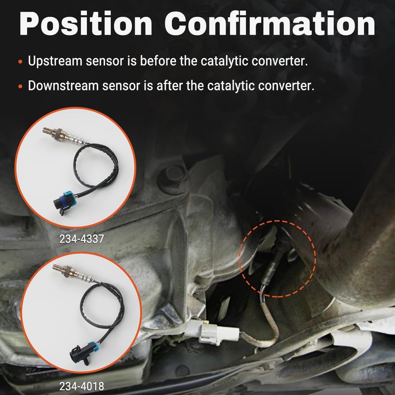 BELKEBIR 4PCS Oxygen Sensor Upstream Downstream O2 Sensor Compatible with 2006-2007 Chevy Avalanche Silverado Suburban 1500 Tahoe, GMC Yukon Yukon XL Sierra 1500, Cadillac Escalade Replace 234-4018 234-4337 - Image 5