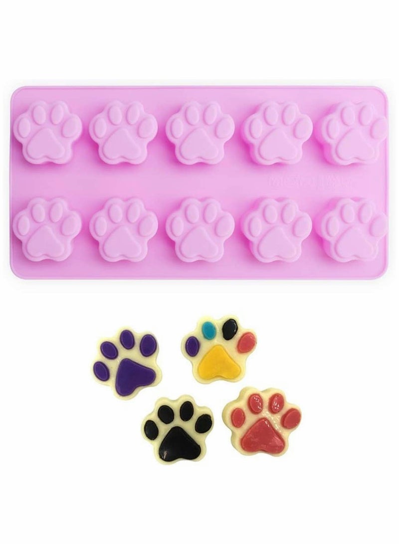 SOLARAE Food Grade Silicone Puppy Treat Molds, Dog Paw and Bone Mold, Non-stick Ice Cube Mould, Jelly, Biscuits, Chocolate, Candy Baking Mold - Image 2