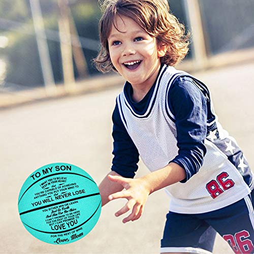 K KENON Customized Engraved Basketball Personalized Basketball for Daughter Son Granddaughter Wife Husband Birthday You Will Never Lose (for Son from Mom) - Image 3