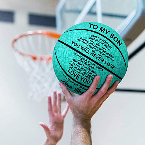 K KENON Customized Engraved Basketball Personalized Basketball for Daughter Son Granddaughter Wife Husband Birthday You Will Never Lose (for Son from Mom) - Image 5