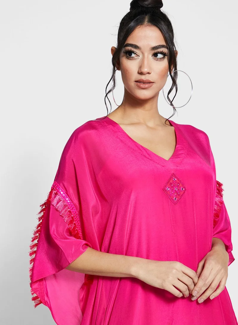 Style Junkiie Hot Pink Kaftan Dress