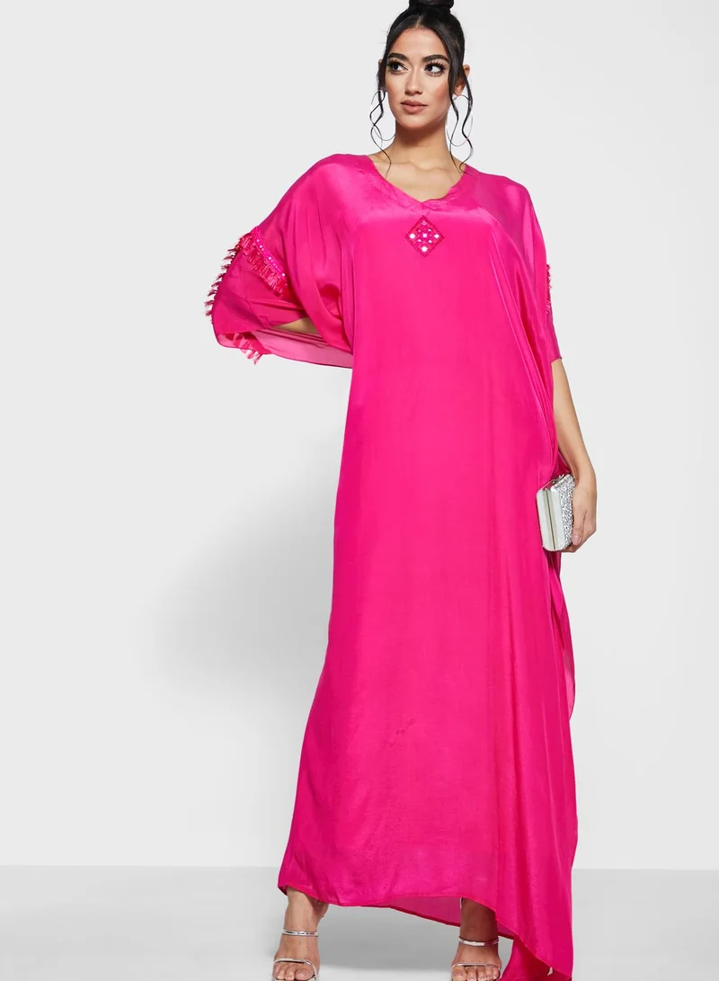 Style Junkiie Hot Pink Kaftan Dress