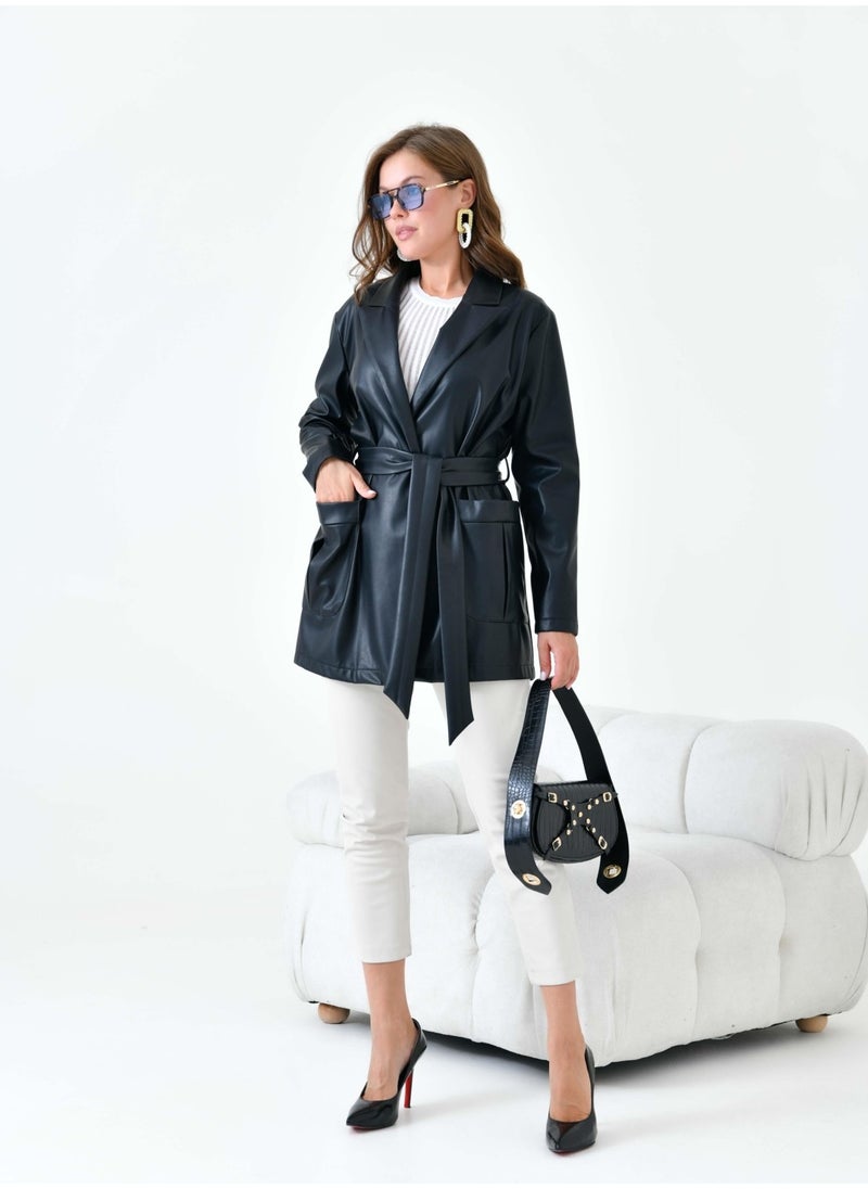 Garmi - Women's Leather Jacket Black - Image 1
