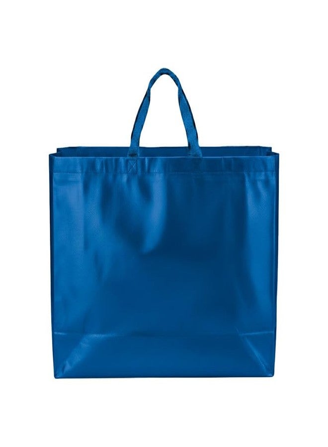 AARVYAN Large Size Pack of 8 Pcs Matt Metallic Laminated Non-Woven Reusable Eco-Friendly Party Return Gift Bag (Blue) (Large 17 * 12 * 5 Inch) - Image 4