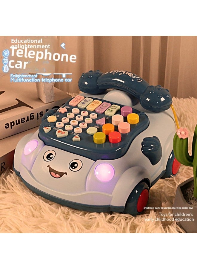 Children's Telephone Toys Baby Music Mobile Phone Simulation Landline Baby Puzzle Early Education Boys 0-1 Years Old 2 Girls-Color:【Medium Charging Version】 Music Phone-Blue - Image 2
