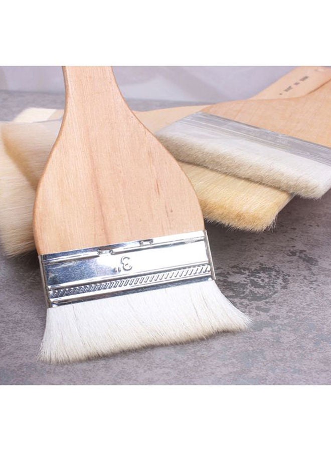 NIBEMINENT Professional Paint Brush With Wooden Handle Beige/Silver - Image 4