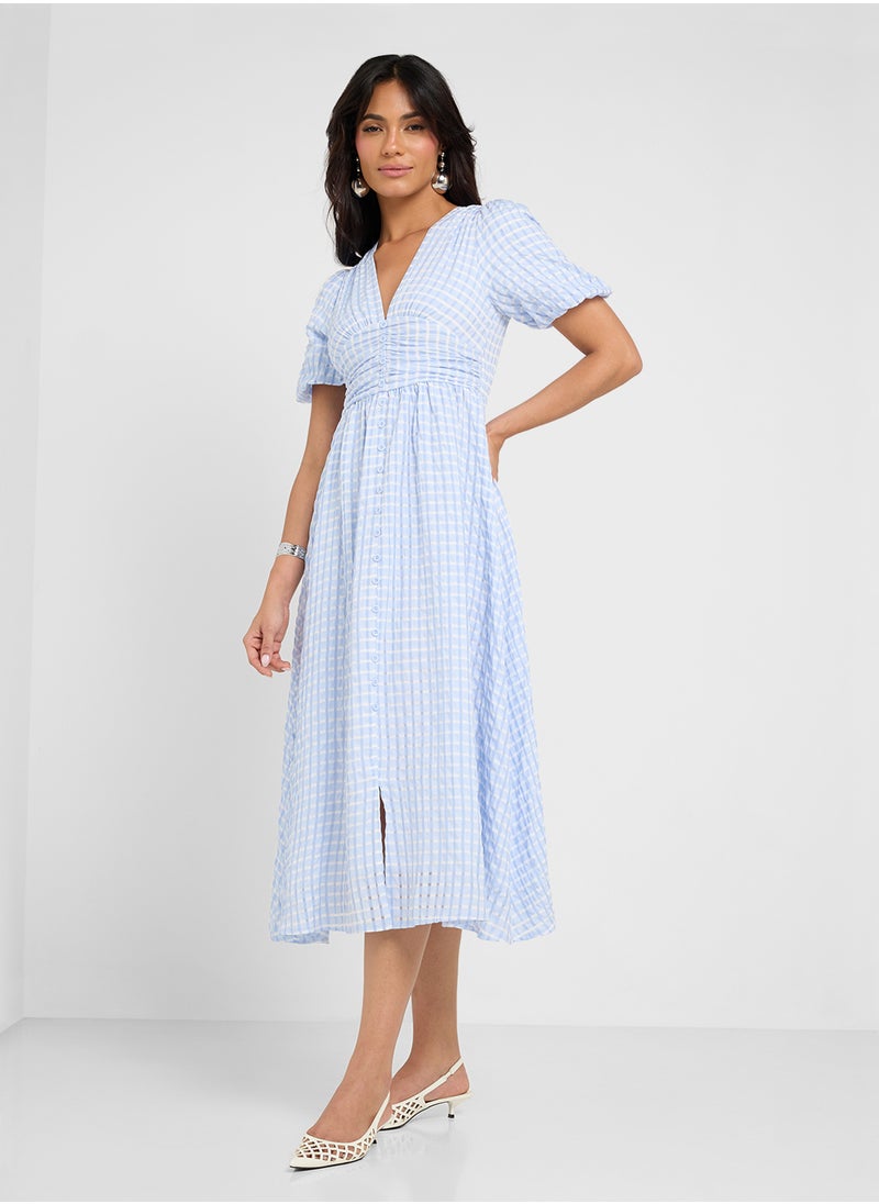 ELLA Puff Sleeved Dress  - Image 4
