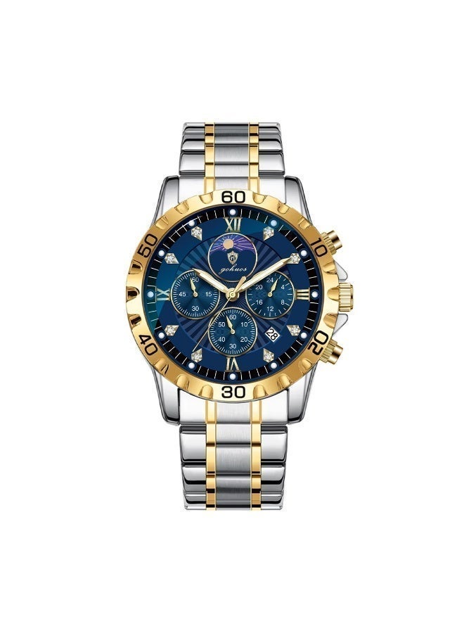 GOHUOS Watches for Men, Top Brand Luxury Quartz Stainless Steel Band Water Resistant Chronograph Classic Wrist Watch - 42mm - Father or Boyfriend Gift - Image 3