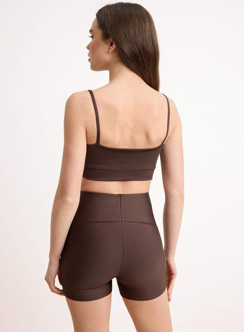 trendyol Dark Brown Supportive/Shape-Enhancing Knitted Sports Bra with Straps - Image 4