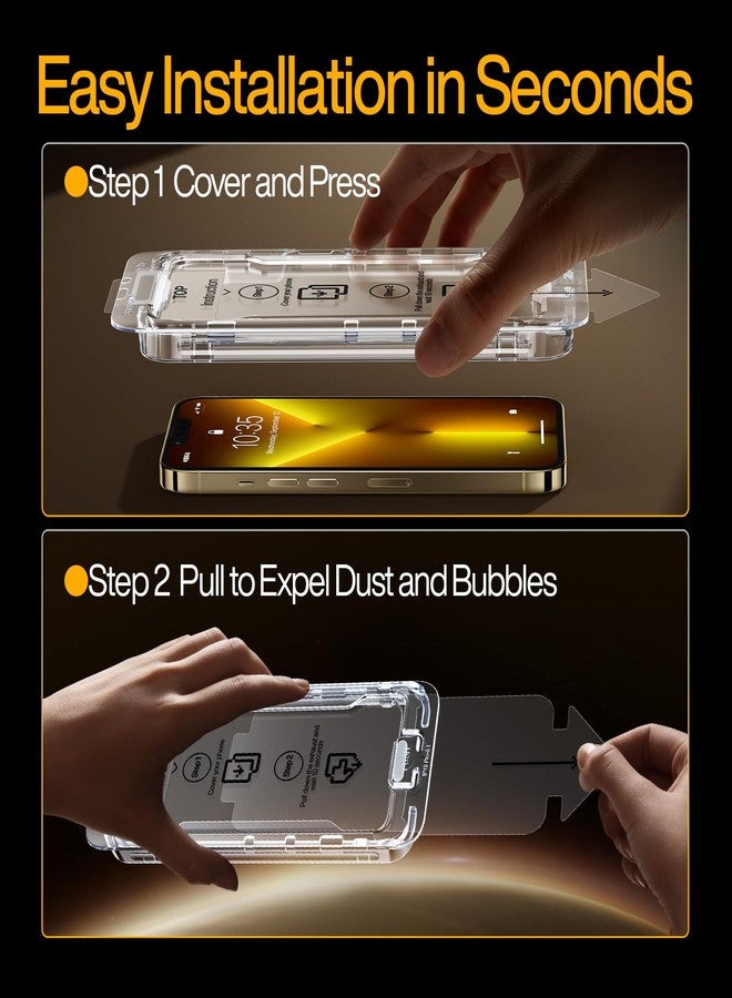 SMARTDEVIL 3-Pack Screen Protector for iPhone 13 with 3-Pack Camera Lens Protector, Clear 9H Tempered Glass Film, Super Fast Installation (Dust-Free & Bubble-Free), Alignment Tool - Image 3