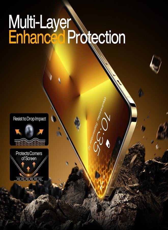 SMARTDEVIL 3-Pack Screen Protector for iPhone 13 with 3-Pack Camera Lens Protector, Clear 9H Tempered Glass Film, Super Fast Installation (Dust-Free & Bubble-Free), Alignment Tool - Image 2