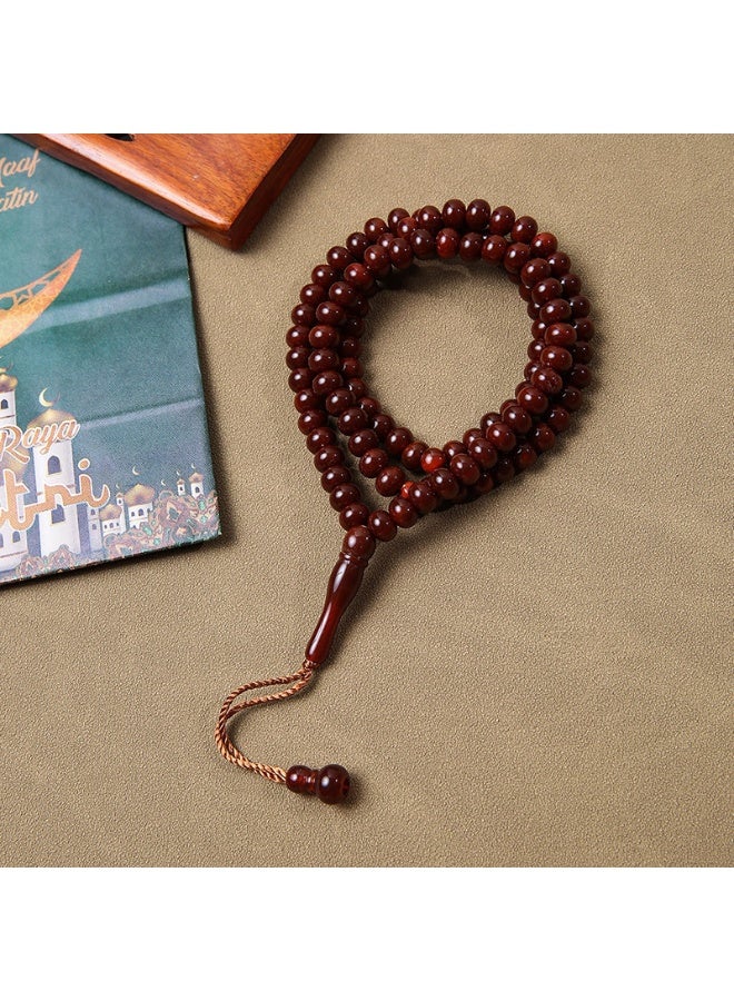 NIBEMINENT 99 Muslim Prayer Beads Red Coffee/9mm