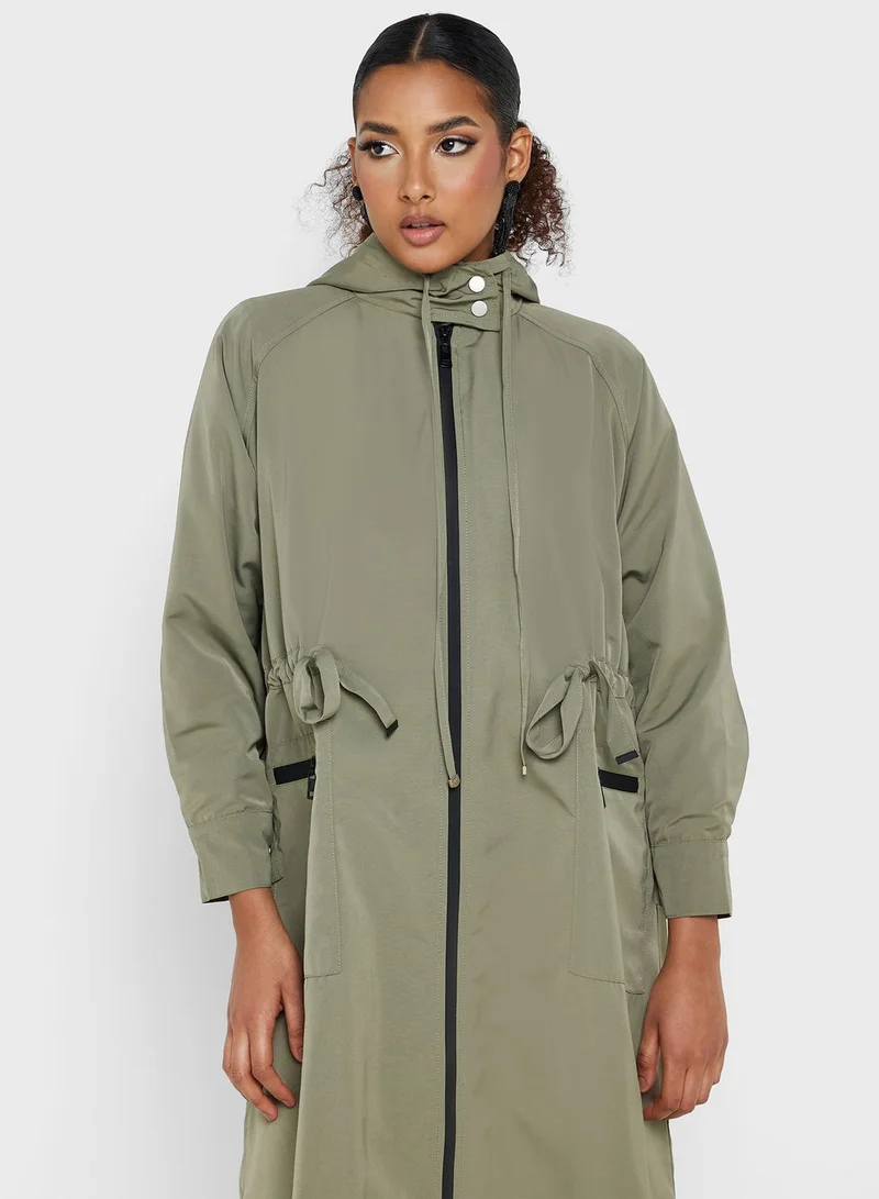 Montania Pocket Detail Longline Coat