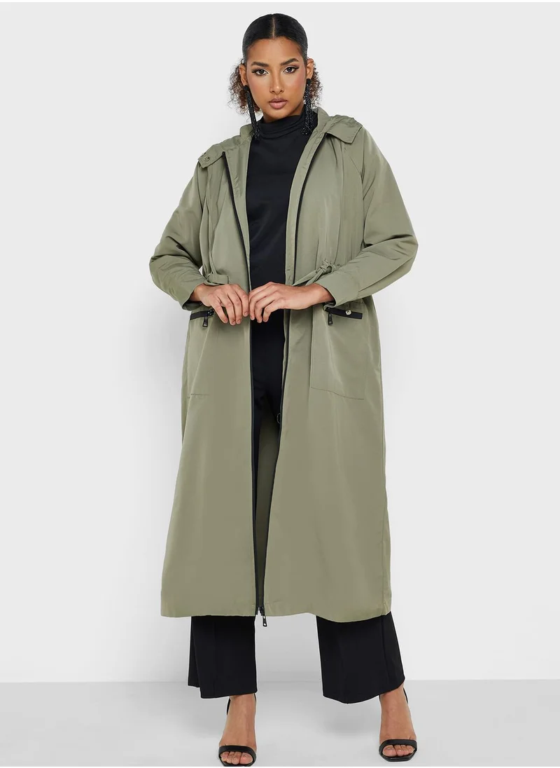 Montania Pocket Detail Longline Coat