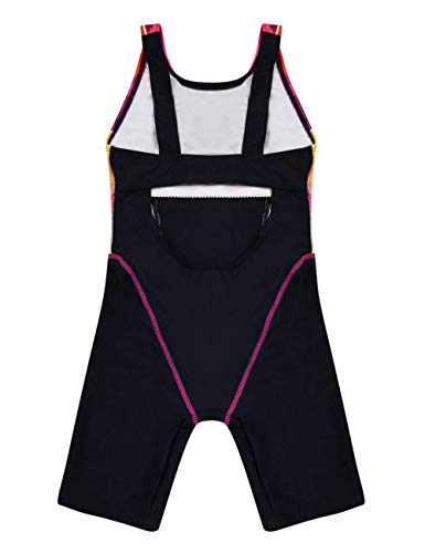 Cadocado Big Girls One Piece Swimsuits Boyleg Sports Swimwear Racer Back Athletic Bathing Suit,Blue Grid,14-16 Years - Image 4