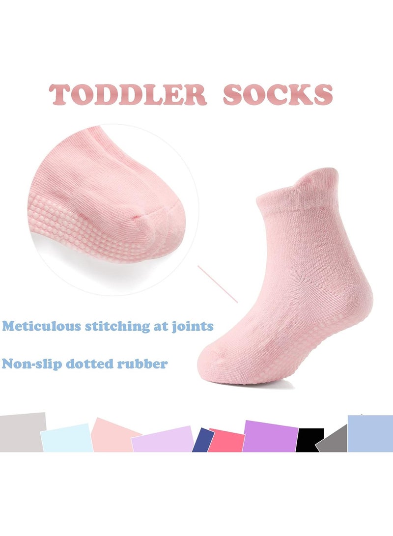 DOOKOO 12 Pack  Baby Socks Toddler Socks Non Slip Grip Ankle Socks with Non Skid Soles  for  1-3 Years Baby Socks, Size M - Image 3