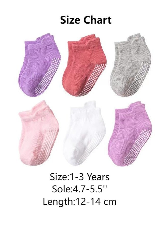 DOOKOO 12 Pack  Baby Socks Toddler Socks Non Slip Grip Ankle Socks with Non Skid Soles  for  1-3 Years Baby Socks, Size M - Image 2