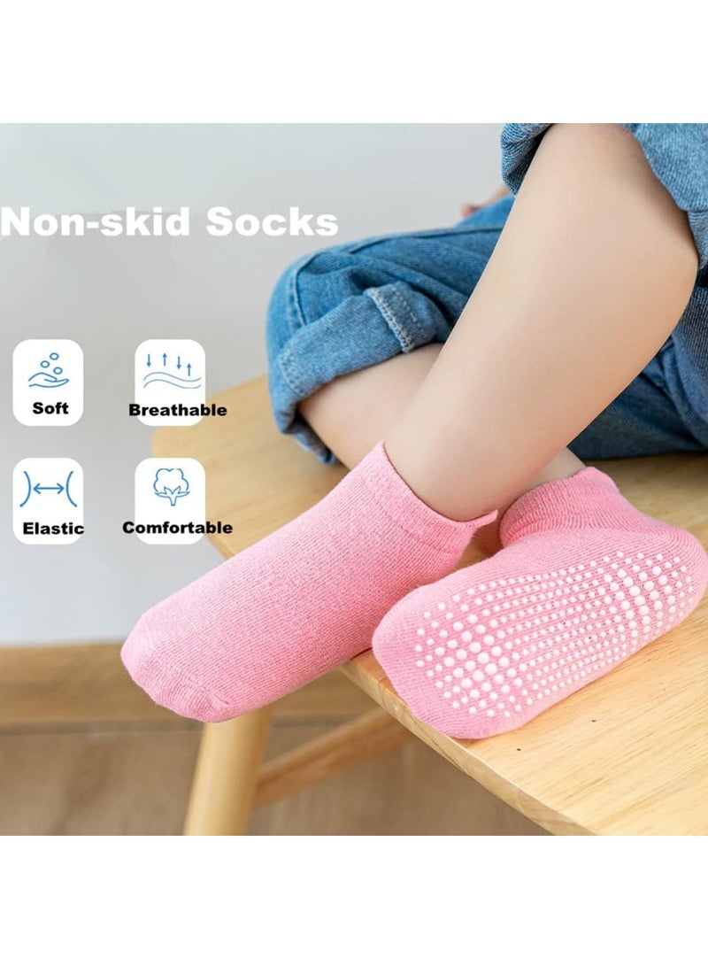 DOOKOO 12 Pack  Baby Socks Toddler Socks Non Slip Grip Ankle Socks with Non Skid Soles  for  1-3 Years Baby Socks, Size M - Image 5