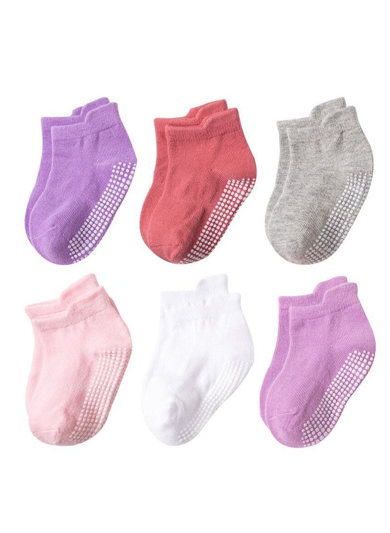 DOOKOO 12 Pack  Baby Socks Toddler Socks Non Slip Grip Ankle Socks with Non Skid Soles  for  1-3 Years Baby Socks, Size M - Image 1