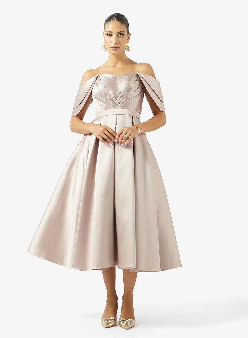 Akadia Fashion SKIRTLESS PLEATED BUST TAFFETA DRESS