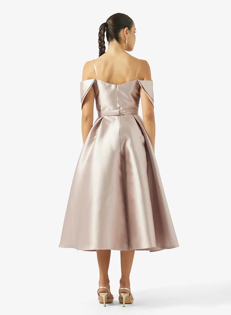 Akadia Fashion SKIRTLESS PLEATED BUST TAFFETA DRESS