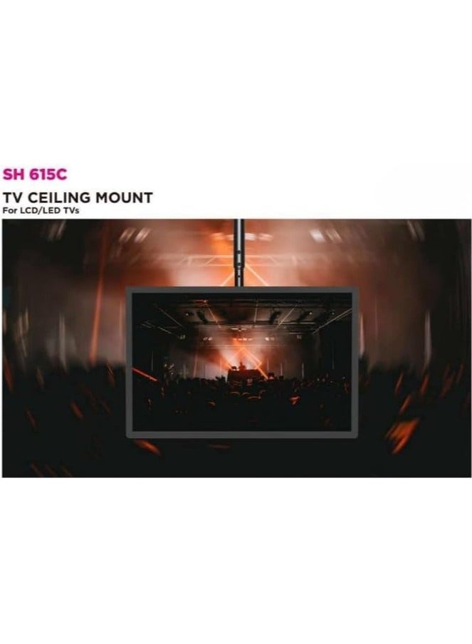 Skilltech SH 615C Ceiling Mount for 26"-75" LED & LCD Screens – Heavy-Duty Black Ceiling Bracket with VESA 600x400 Compatibility, Adjustable Drop Height from 1278mm to 1778mm, Supports TVs & Monitors up to 50kg, Ideal for Home, Office, and Commercial Use - Image 5