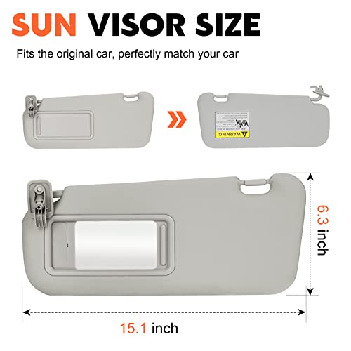 ILONPA بديل مظلة الشمس الجانبية اليسرى باللون الرمادي متوافق مع 2010 2011 2012 2013 مازدا 3 استبدال BBM2-69-320C-75 - Image 2