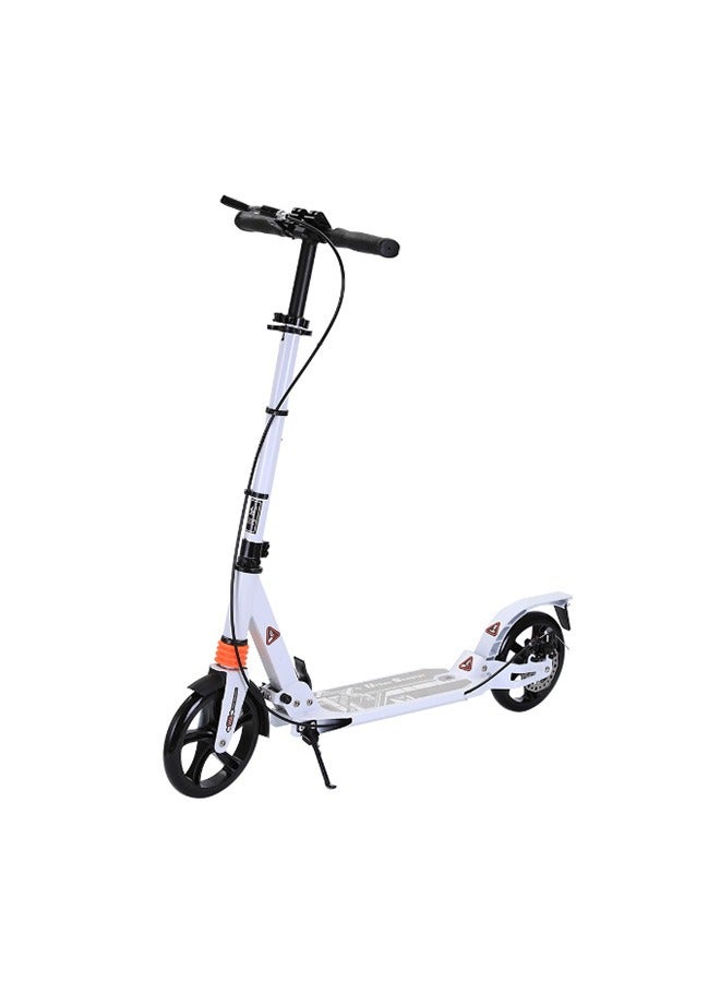 JCB CHIC سكوتر قابل للطي للبالغين والمراهقين، سكوتر بإطارات مقاومة للانفجار، نظام فرامل مزدوج، سكوتر خفيف الوزن للعمل في المدينة والعمل في الهواء الطلق، سكوتر رياضي قابل للطي بدواسة (YS-CT888 أبيض) - Image 1