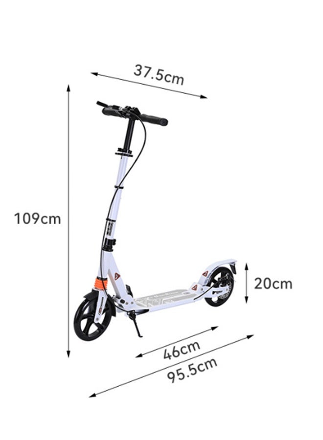 JCB CHIC سكوتر قابل للطي للبالغين والمراهقين، سكوتر بإطارات مقاومة للانفجار، نظام فرامل مزدوج، سكوتر خفيف الوزن للعمل في المدينة والعمل في الهواء الطلق، سكوتر رياضي قابل للطي بدواسة (YS-CT888 أبيض) - Image 2