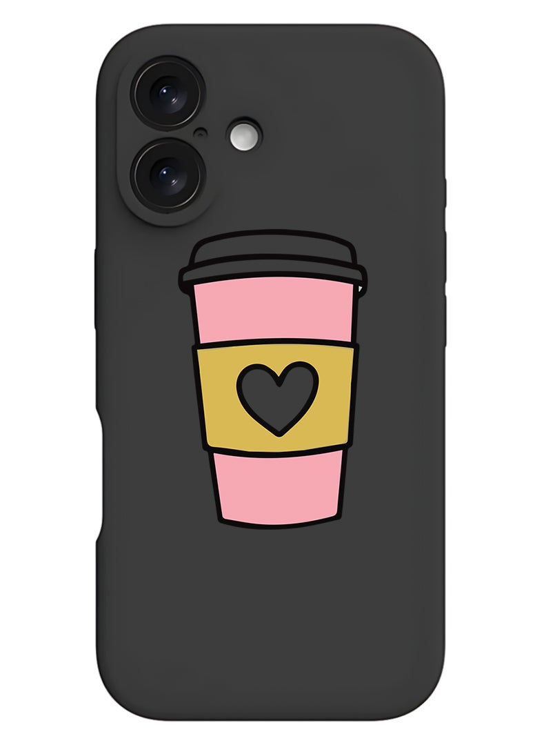 Theodor Protective Slim Fit Case Liquid Silicone Cover with Full Body Protection Anti-Scratch Shockproof Case For Apple iPhone 17 (Black) Coffee Mug - Image 1