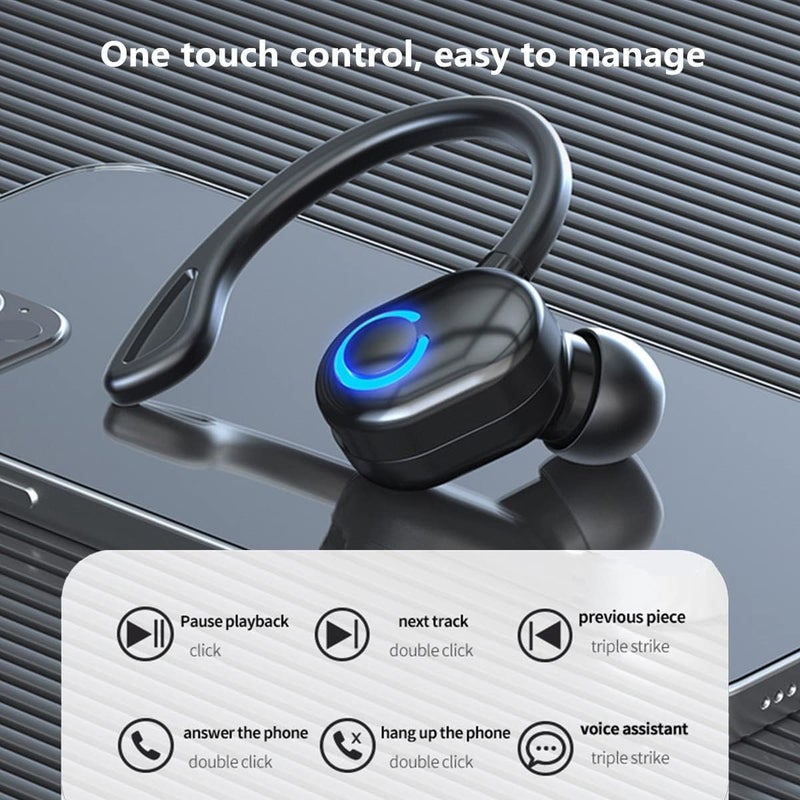 MAKINGTEC Single Ear Bluetooth Earpiece, Bluetooth 5.2 Wireless Earphones, Right Ear In-Ear Bluetooth Headset with Noise Canceling Microphone Waterproof, In Ear Bluetooth Headphones for Business Office Driving - Image 5