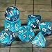 CiaraQ DND Polyhedral Dice Set for Dungeons and Dragons RPG MTG Role Playing Table Gameswith 1 Dice Pouch Aquamarine Glitter - Image 4