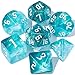 CiaraQ DND Polyhedral Dice Set for Dungeons and Dragons RPG MTG Role Playing Table Gameswith 1 Dice Pouch Aquamarine Glitter - Image 2