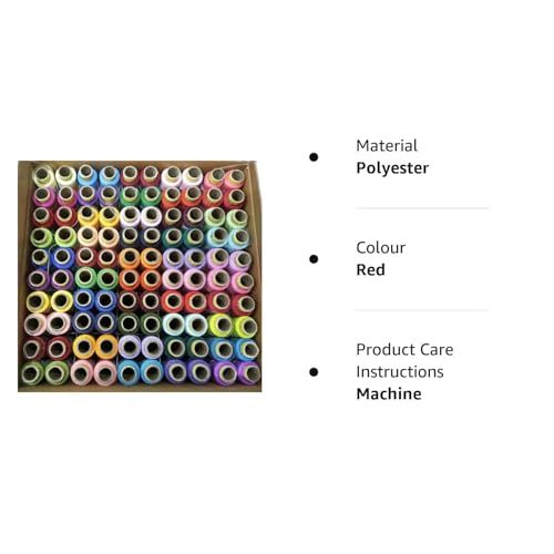 SHOP  SHOPPEE Shop & Shoppee Multicolor 100% Polyester Threads 100 Tubes(300 M Each) for Sewing Tailoring Thread Spools (300 m, Pack of 100, Multicolor) - Image 4