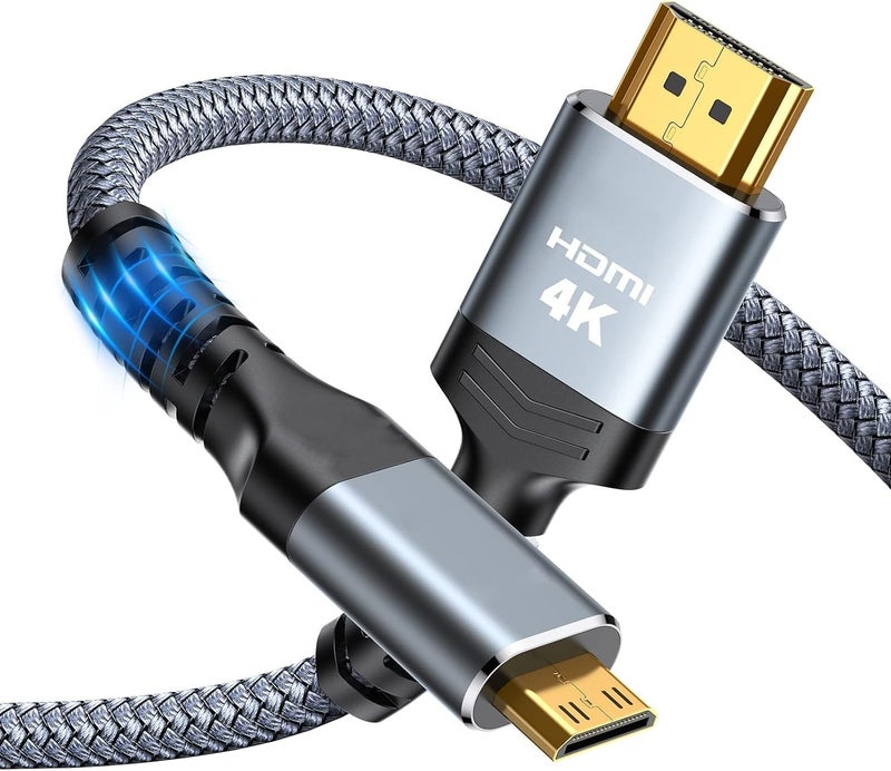 ETZIN Mini HDMI to HDMI Cable 4.5FT, 4K 60Hz High Speed HDMI to Mini HDMI Cable Male 2.0 Cord, for HDTV, Tablet, Camera and Camcorder [Aluminum Shell, Nylon Braided] - Image 1
