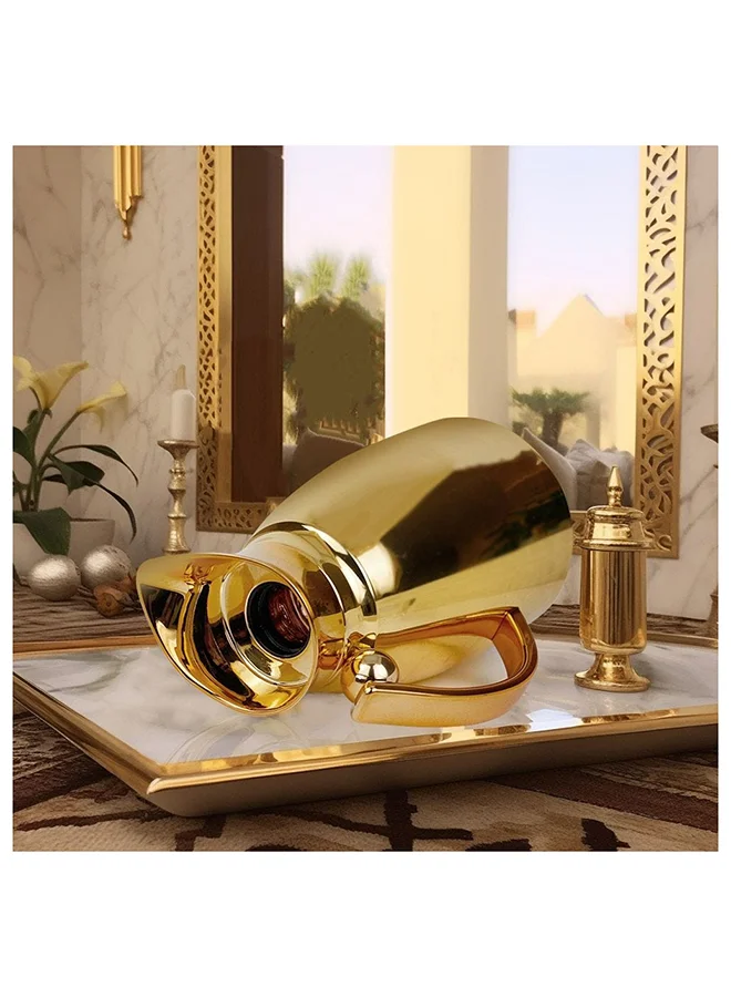 دانوب هوم زمزم ستانلس ستيل ترمس حراري وردي زجاج ذهبي 1.3 لتر
