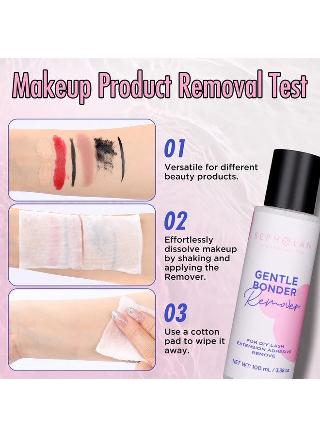 BEPHOLAN Cluster Lash Glue Remover 100Ml Diy Eyelash Extension Remover Bond & Seal Adhesive Professional & Self Use For Sensitive Eyes Eye Makeup & Mascara Remover - Image 4