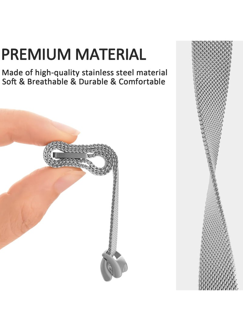 Stainless Steel Strap Replacement for Xiaomi Mi Band 9/8,Adjustable Metal Replacement Strap with Magnetic Buckle for Xiaomi Mi Band 9/8 for Women Men,Silver - Image 3