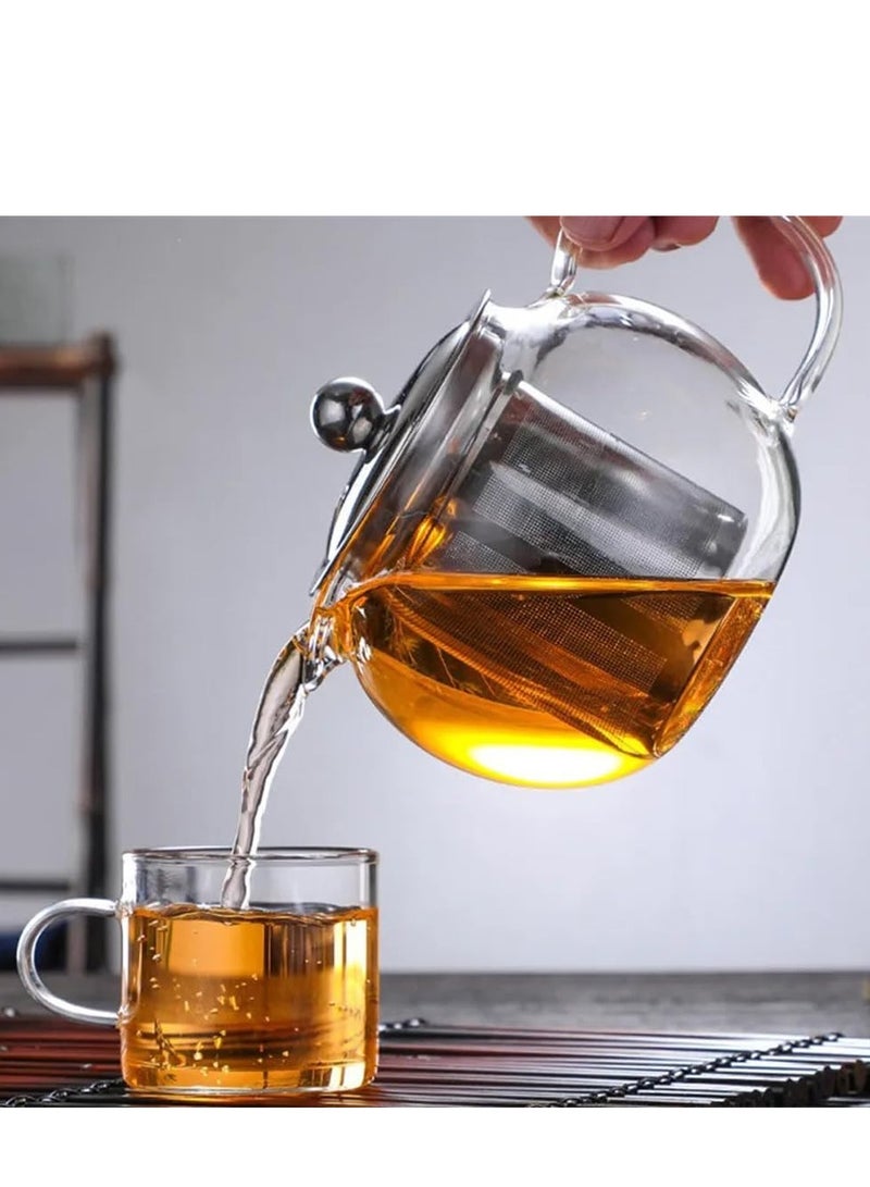 1Chase 1300ML Borosilicate Glass Teapot With Stainless Steel Infuser and Lid - Image 3
