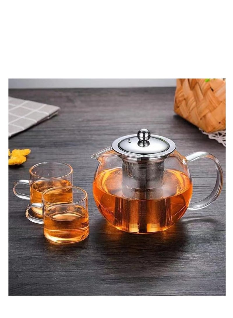 1Chase 1300ML Borosilicate Glass Teapot With Stainless Steel Infuser and Lid - Image 2