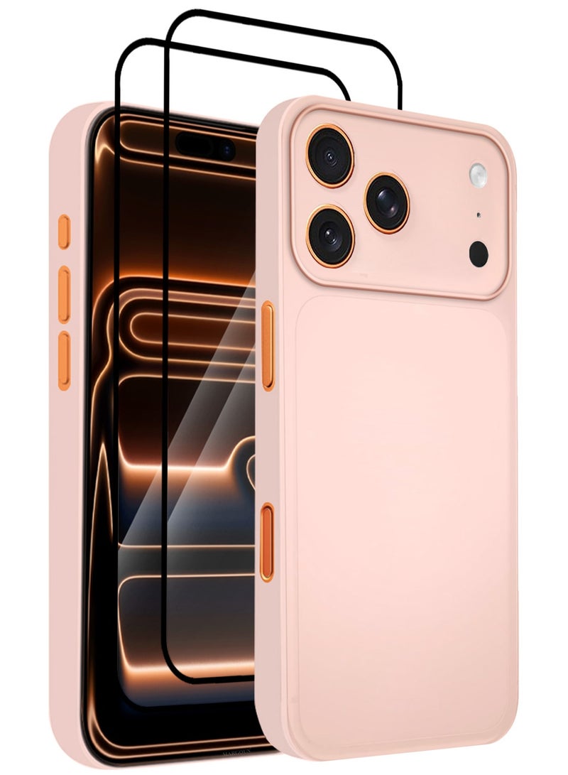 CATANES 3 Packs Air Skin Case Cover for Apple iPhone 17 Pro Max - Sturdy Back Cover - Durable Thin Case - Drop Protection Cover with Two 3D Screen Protector - Pink - Image 1