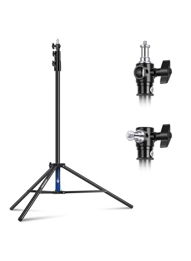Neewer 9.2ft/2.8m Air Cushioned Light Stand, Heavy Duty Metal Photography Tripod Stand with 1/4" to 3/8" Reversible Spigot, 3 Way Mounting Interface & Metal Locking Knobs, Max Load 5.5lb/2.5kg - Image 1