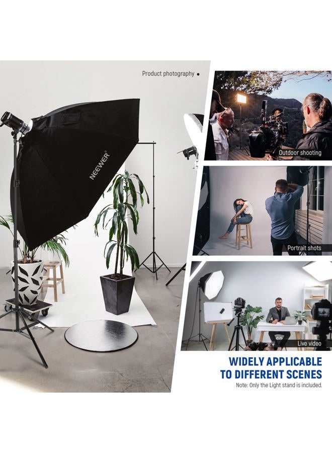 Neewer 9.2ft/2.8m Air Cushioned Light Stand, Heavy Duty Metal Photography Tripod Stand with 1/4" to 3/8" Reversible Spigot, 3 Way Mounting Interface & Metal Locking Knobs, Max Load 5.5lb/2.5kg - Image 5