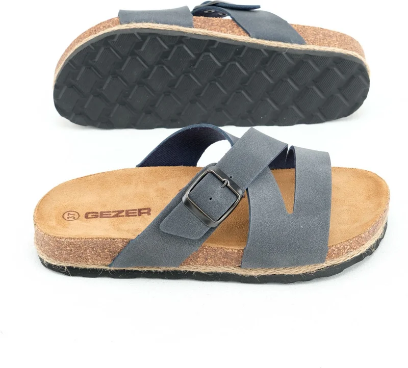 Gezer Summer Women's Cork PVC Sole Single Buckle Adjustable Comfortable Daily Slippers