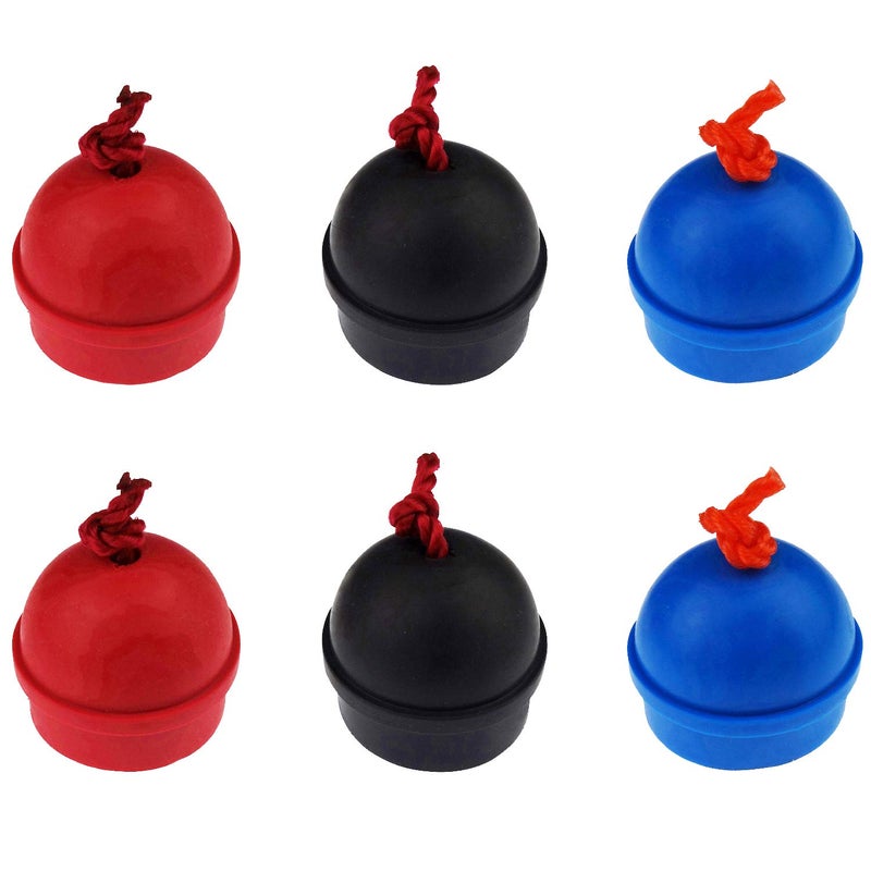 Zelerdo 6 Pack Rubber Pool Billiard Cue Chalk Holders With Cord  3 Colors - Image 1