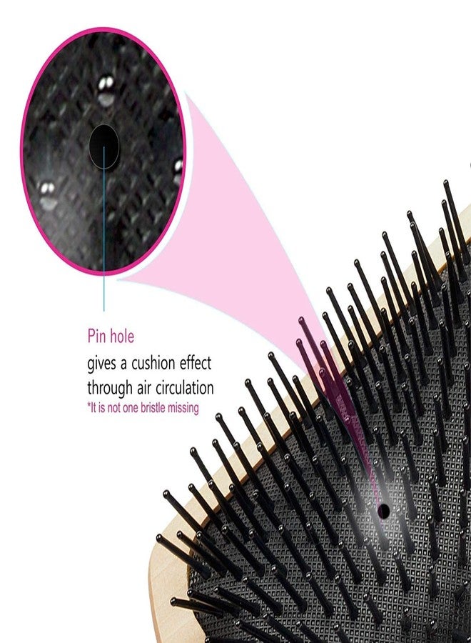 مابل فرشاة شعر من خشب القيقب، فرشاة فك تشابك الشعر الخشبية، فرشاة شعر طبيعية لفك تشابك الشعر للنساء والرجال والأطفال، تحفز فروة الرأس وتساعد على نمو الشعر وتضيف لمعاناً للشعر (مستوردة) - Image 4