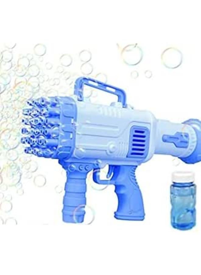 Ruhani Bubbles Gun for Toddlers Toys,Gatling Bubble Machine Outdoor & Indoor Toys for Boys and Girls I Bubble Gun for Kids (32 Hole Multicolour) (Blue)