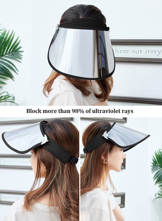 Summer Unisex Outdoor Sports Topless Anti-UV Cap Sun Visor Hat Breathable Sunhat The real deal in sun protection hats, with a mask , adjustable angles, and all-round sun protection. - Image 2