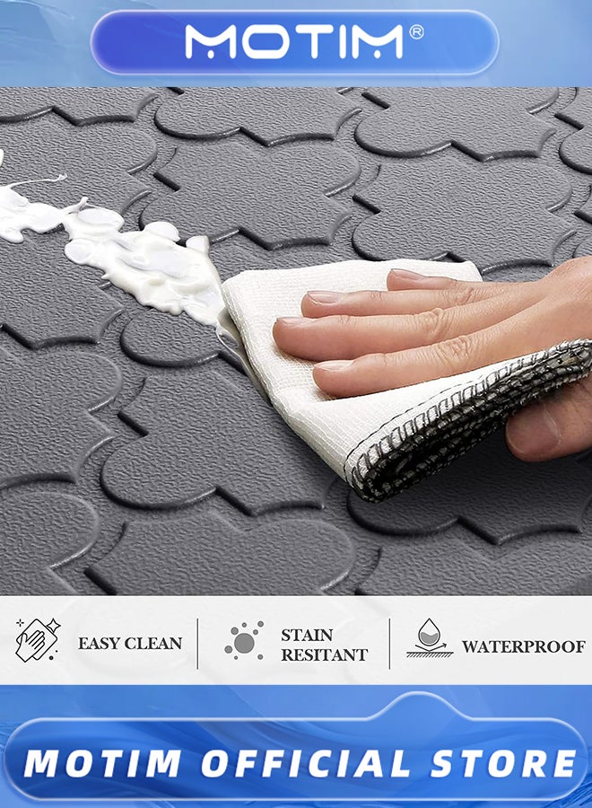 Motim 2PCS Kitchen Mat Cushioned Comfort Anti-Fatigue Floor Mat for Kitchen & Home & Office & Laundry (44x75cm/44x15cm,Grey) - Image 4